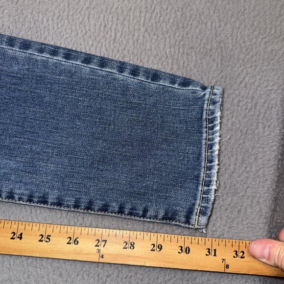 Women's blue skinny stretch ripped denim cotton blend trousers - Picture 5 of 7